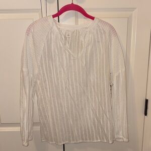 Nordstrom White Striped Blouse